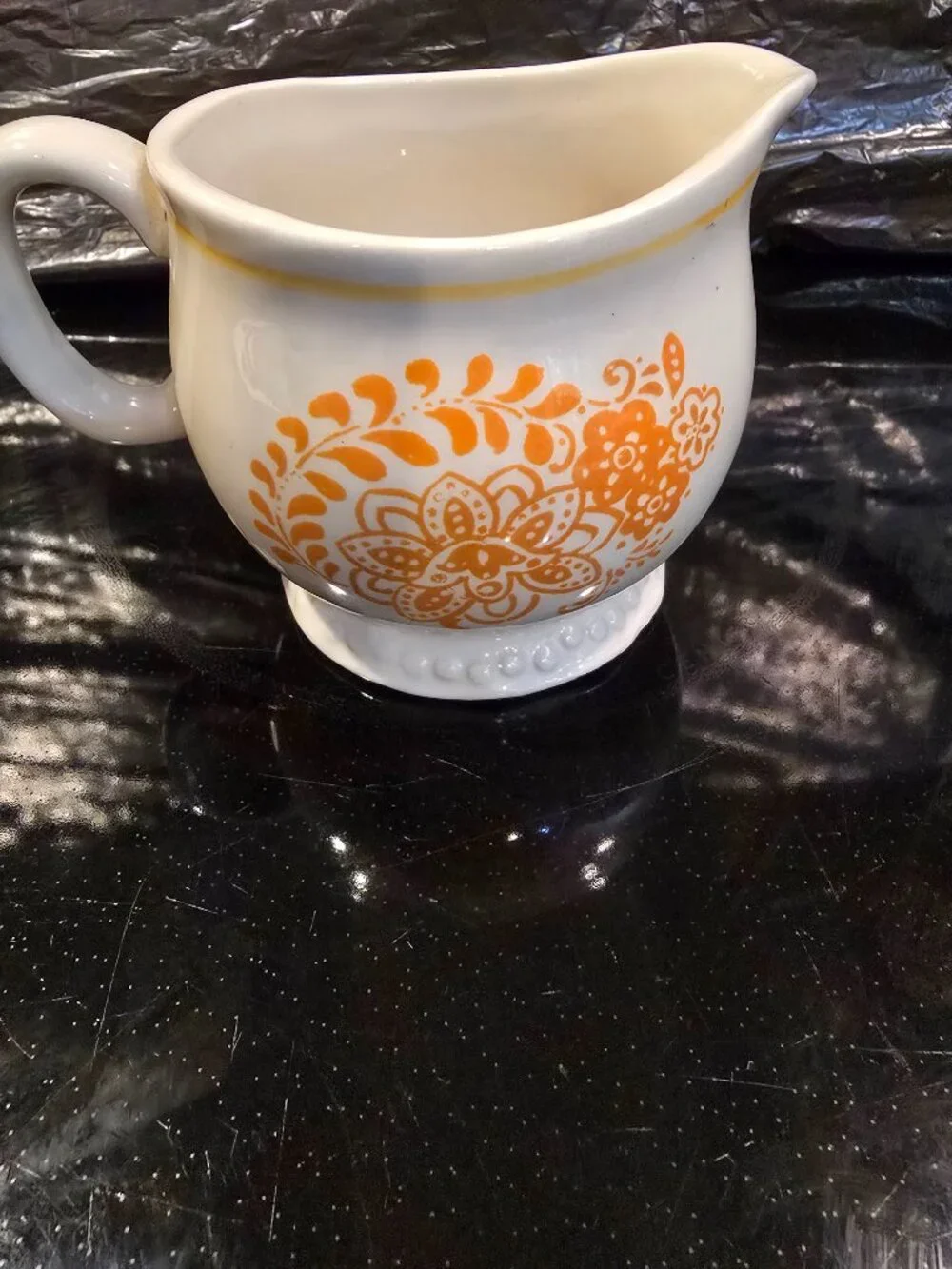 Pioneer Woman Creamer Flea Market Stoneware Floral 3.25